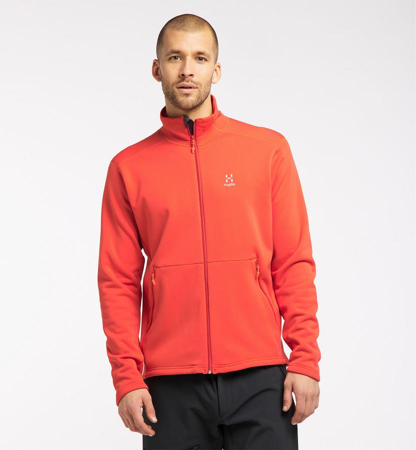 Haglöfs Bungy Fleece Red For Mens NVFQX7394 Australia